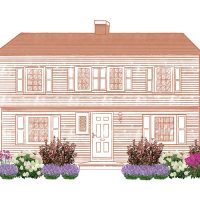 Illustration of Cold Tolerant Captivating Color in front of a house