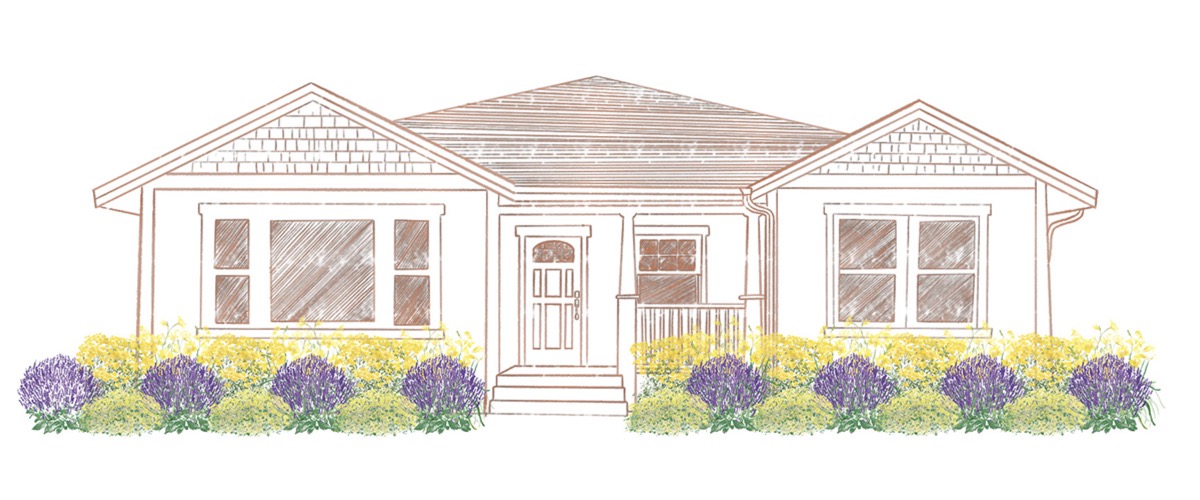EZ Scape - Dry Space Filler 1 Graphics Illustration of Dry Space Filler 1 in front of a house
