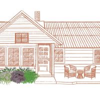 Illustration of Foliage Friendly Shadescape 2 in front of a house
